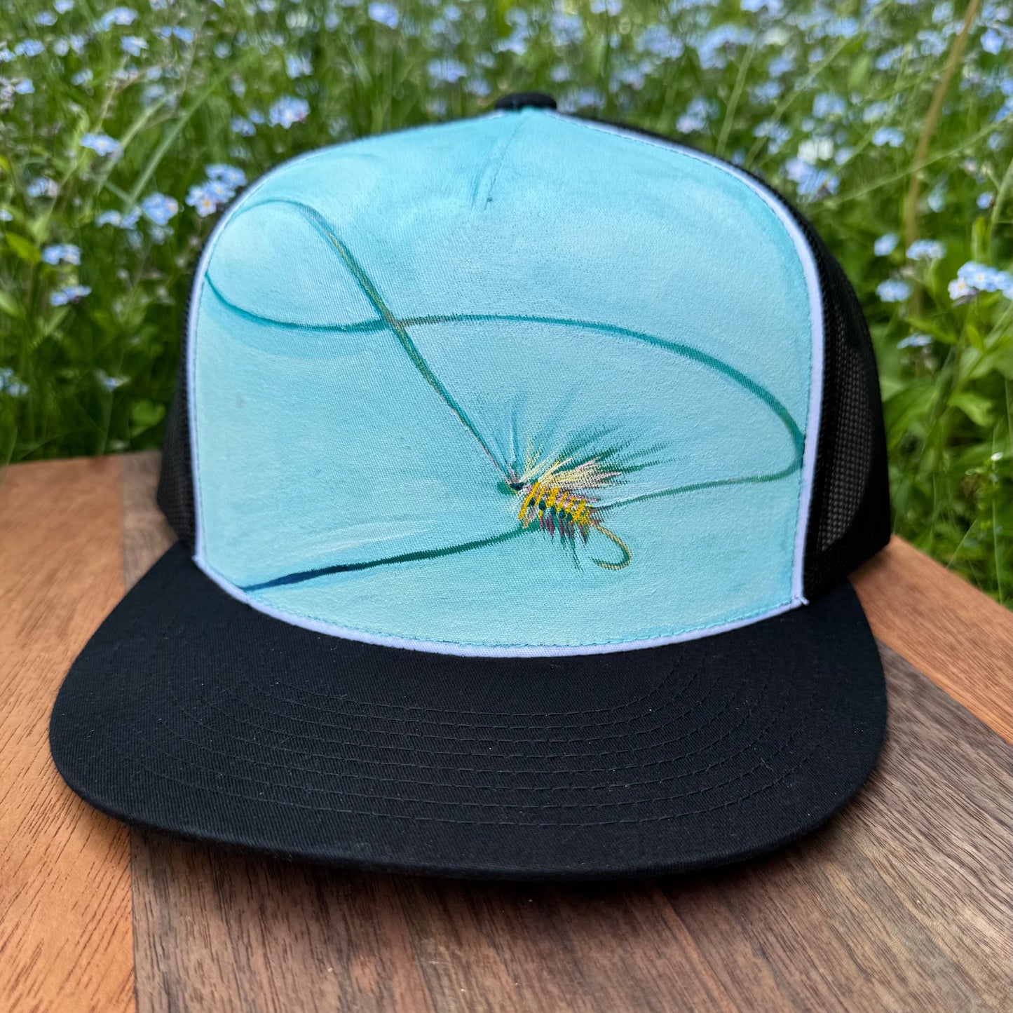 "Fly Line" Hand Painted Hat