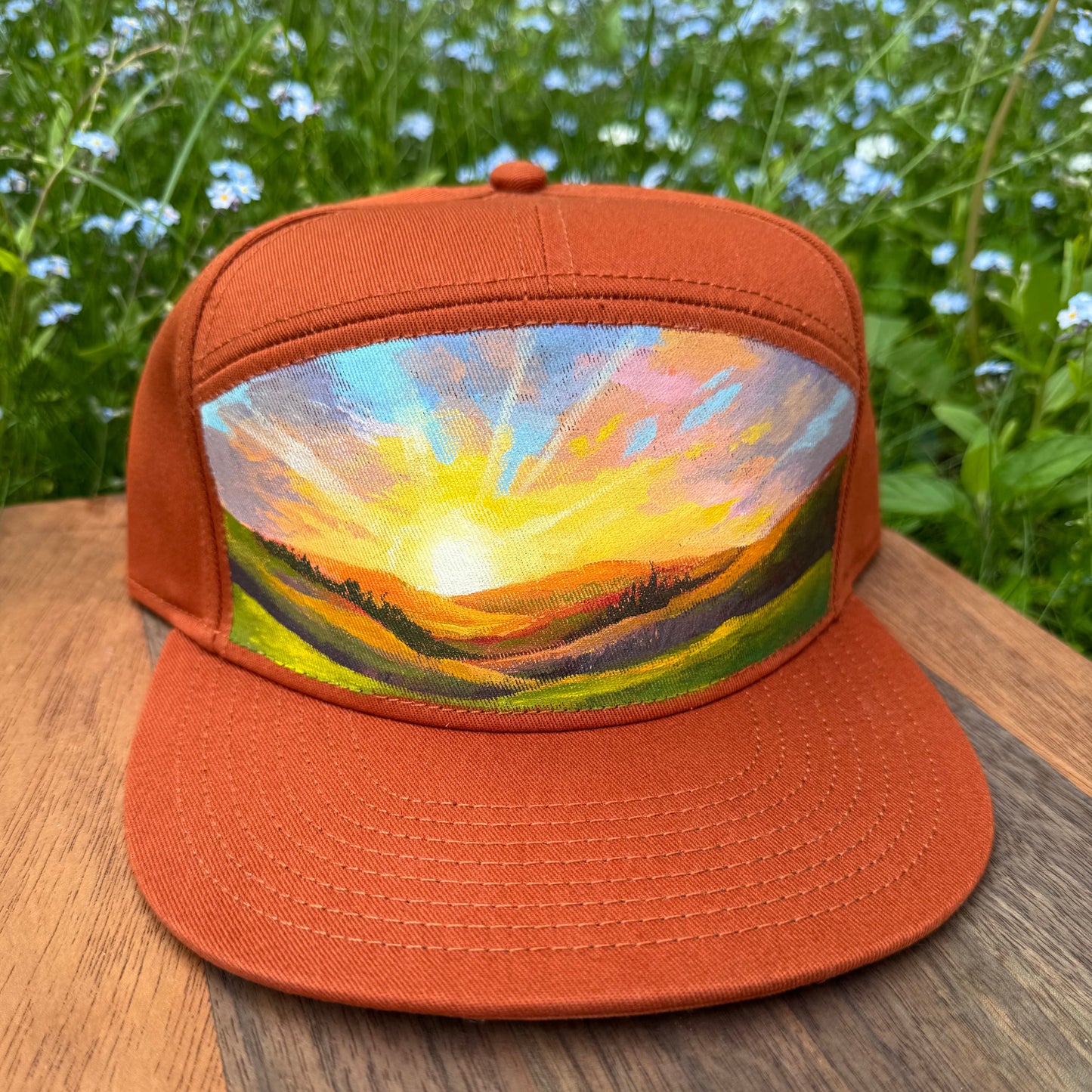 "Sunset Hills" Hand Painted Hat