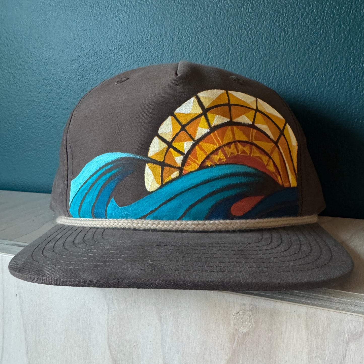 "Sun and Surf" Hand Painted Hat
