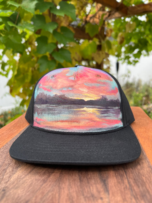 "Sunset On The Lake" Youth Hand Painted Hat