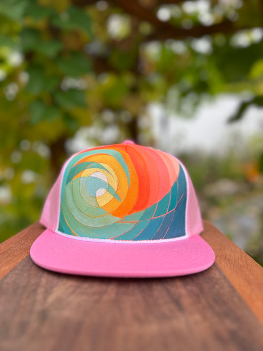 "Wave Shape" Hand Painted Hat