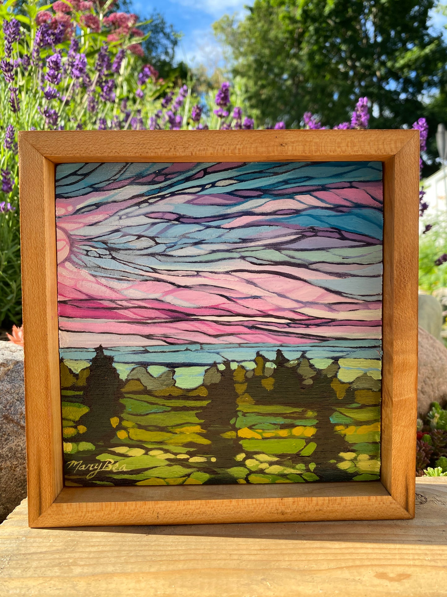 8x8 Framed Wood Original