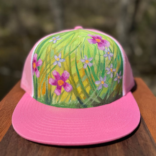 "Spring Flowers" Hand Painted Hat