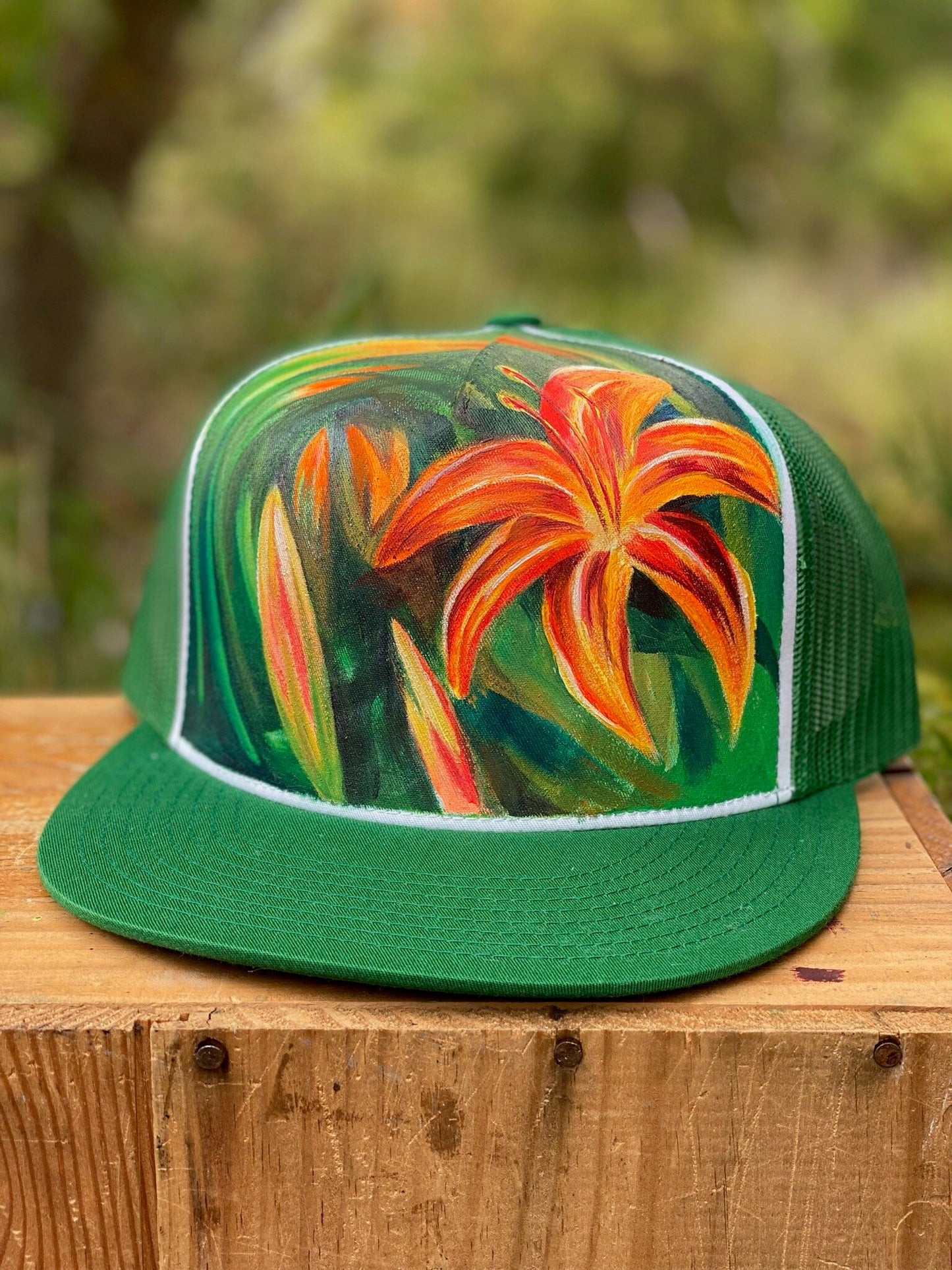 "Day Lily" Hand Painted Hat