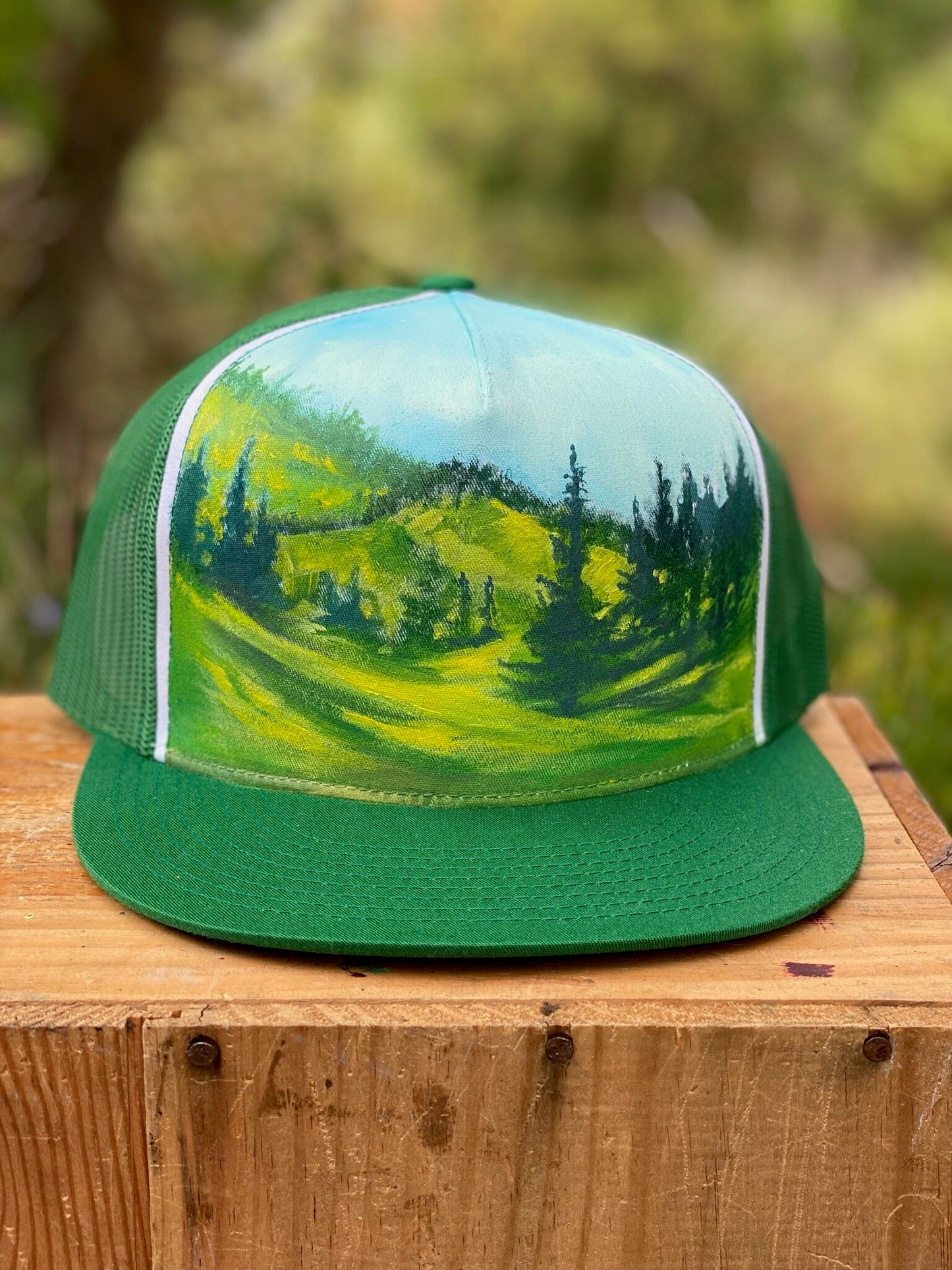 "Hillside" Hand Painted Hat