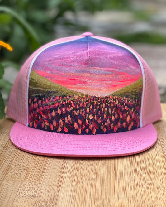 "Tulip Sunset" Hand Painted Hat