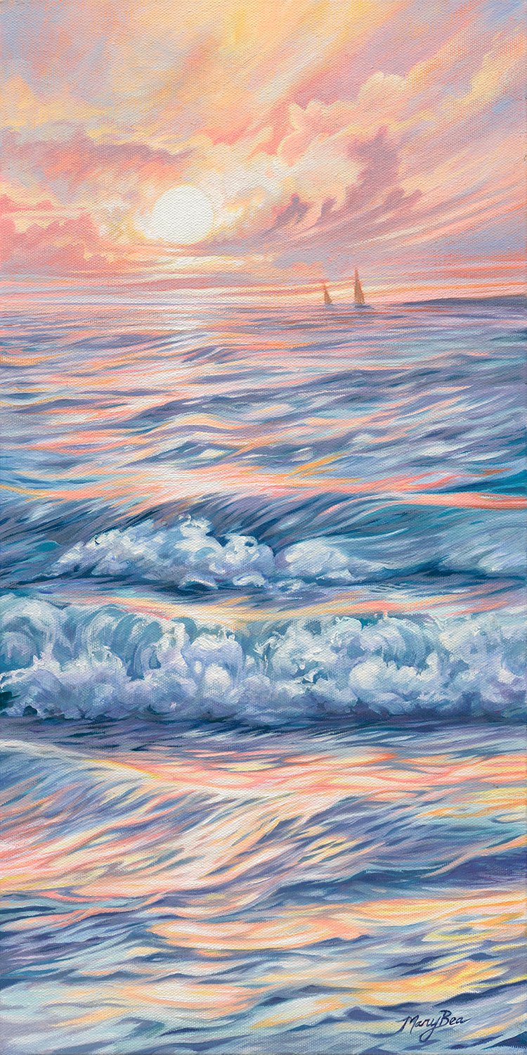 Golden Waves' Giclee Canvas Reproduction