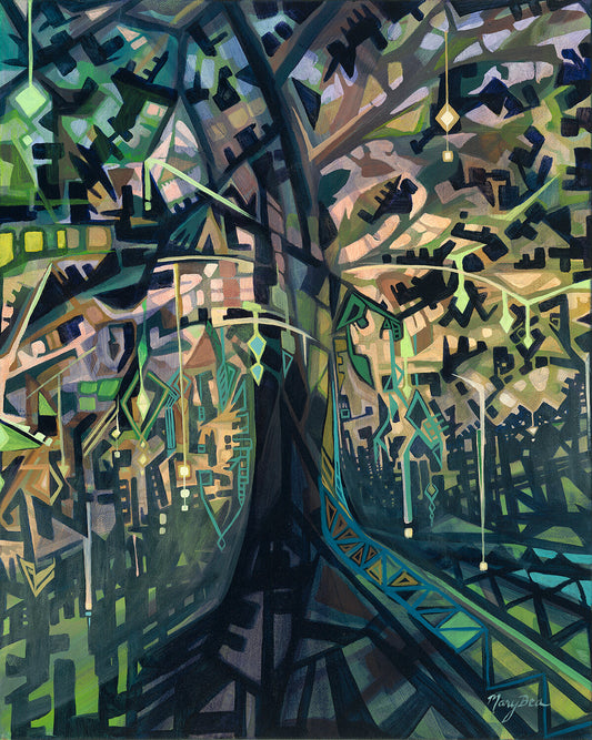 'Tree Lights' Giclée Canvas Reproduction