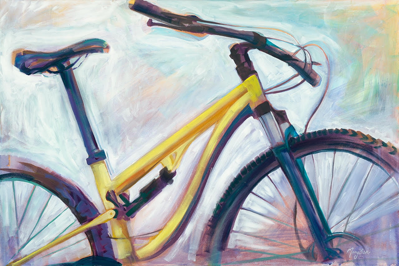Yellow Mountain Bike' Giclee Canvas Reproduction