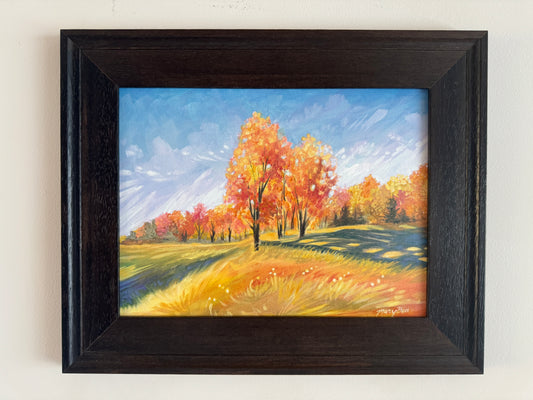 "Autumn Hillside" 9x12 Framed Original