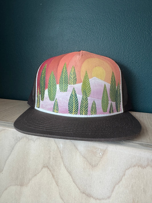 "Warm Sunglow" Hand Painted Hat