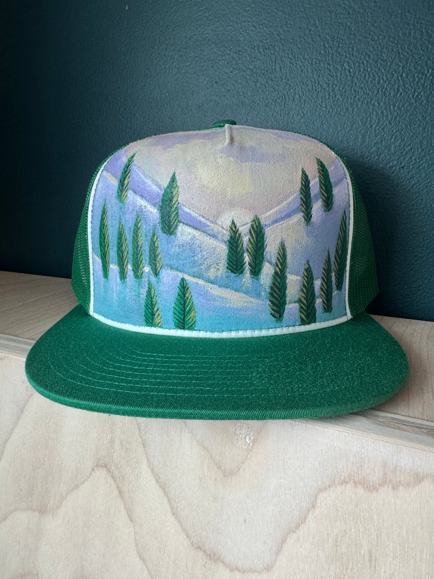 "Snowy Hillsides" Hand Painted Hat