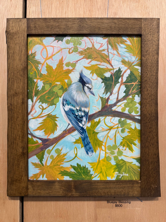 "Bluejay Blessing" 11x14 Framed Original