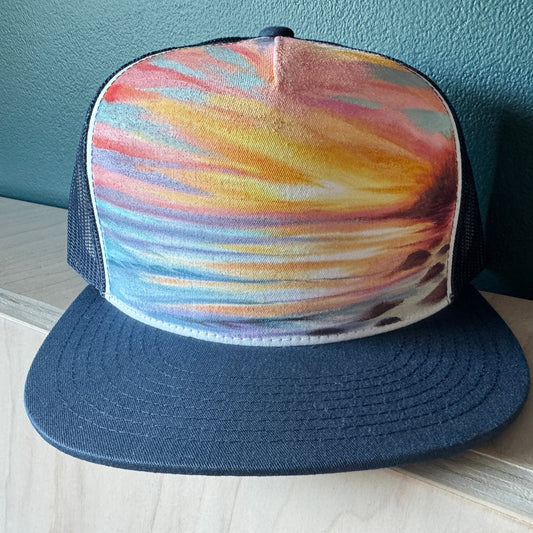 "Warm Sunset" Hand Painted Hat