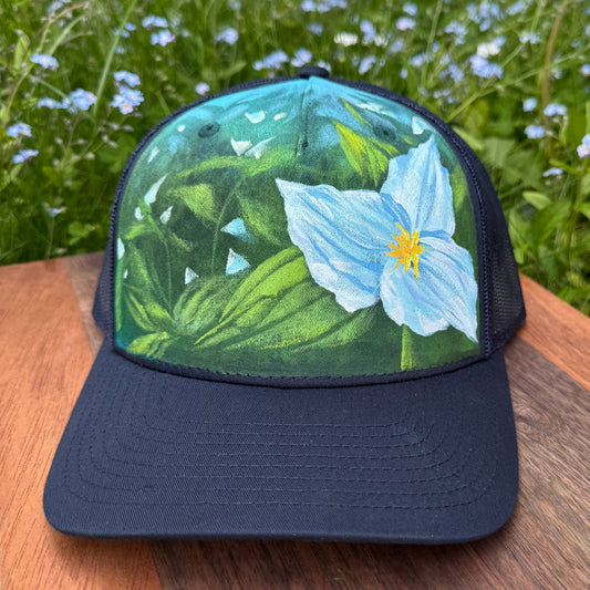"Trillium" Hand Painted Hat