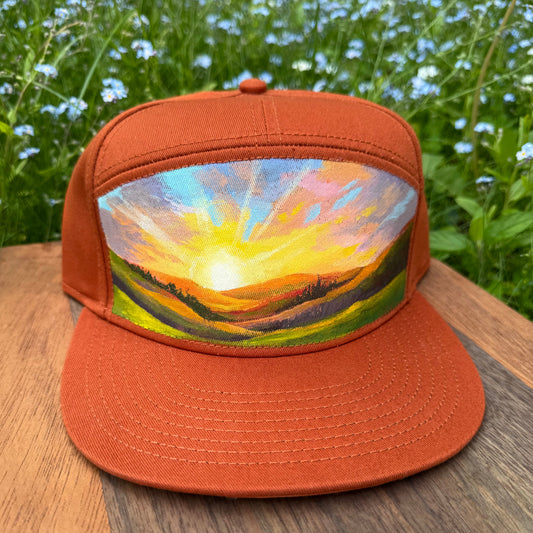 "Sunset Hills" Hand Painted Hat