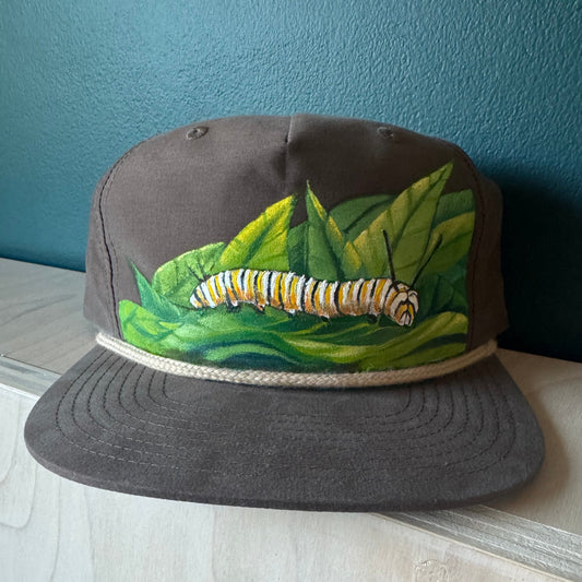 "Monarch Caterpillar" Hand Painted Hat