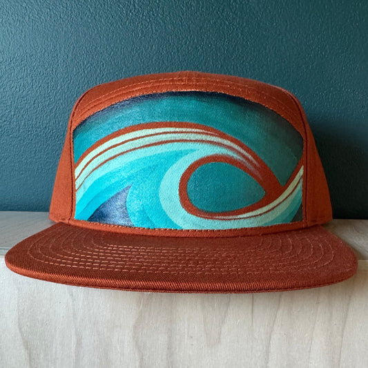 "Wave Shapes" Hand Painted Hat