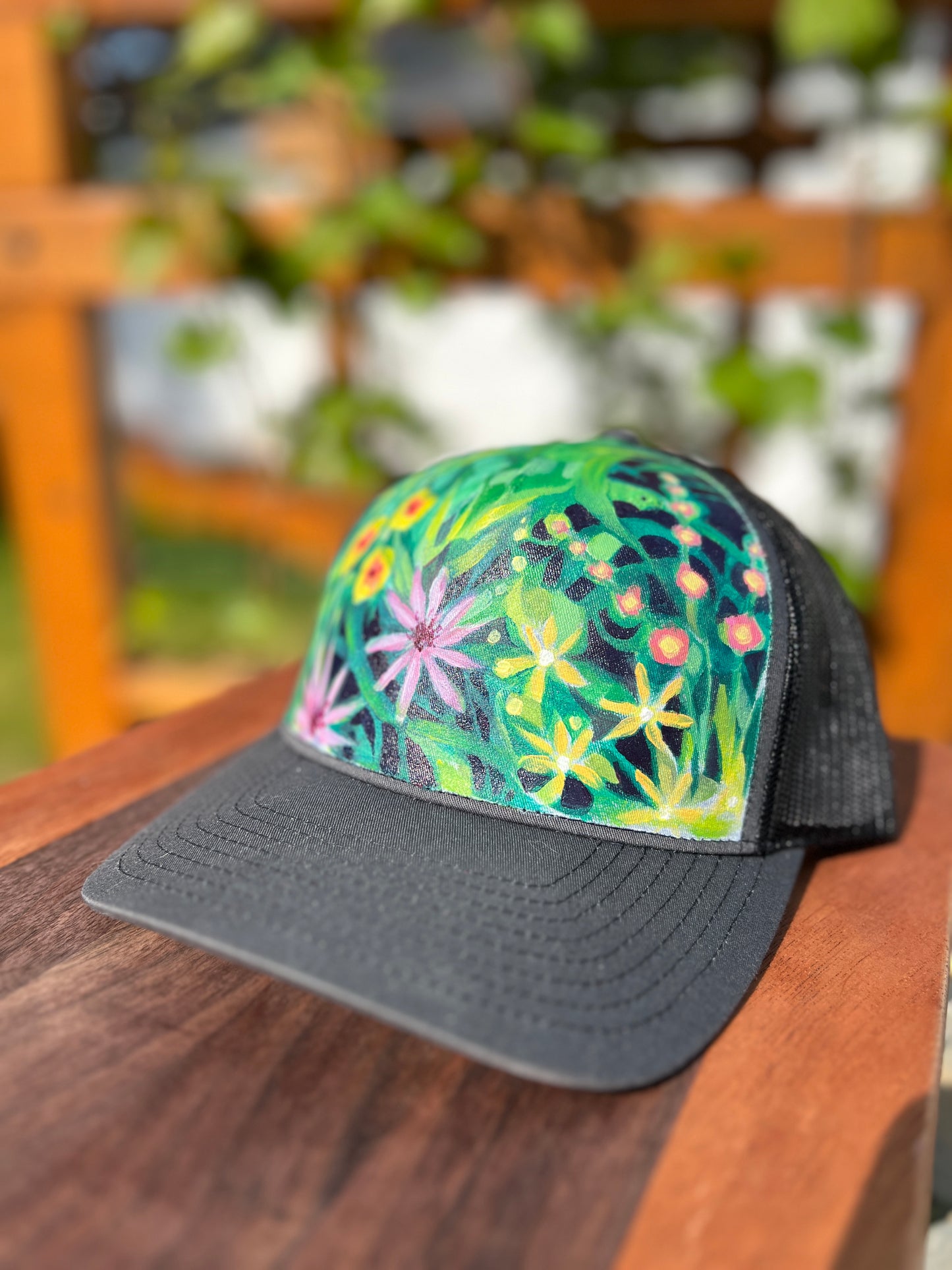 "Wildflower Explosion" Hand Painted Hat