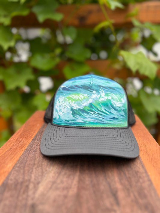 "Wave Crash" Hand Painted Hat