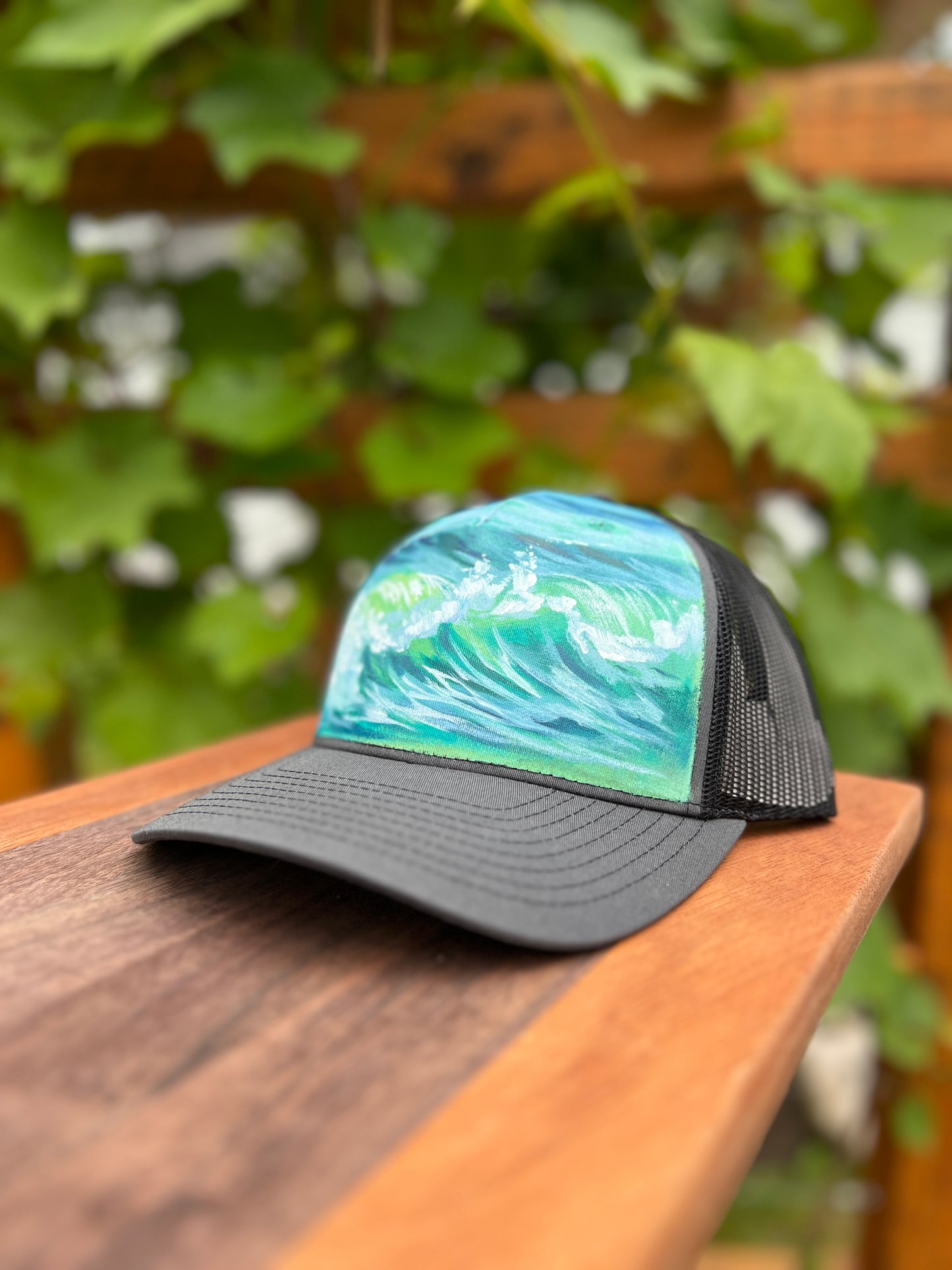 "Wave Crash" Hand Painted Hat