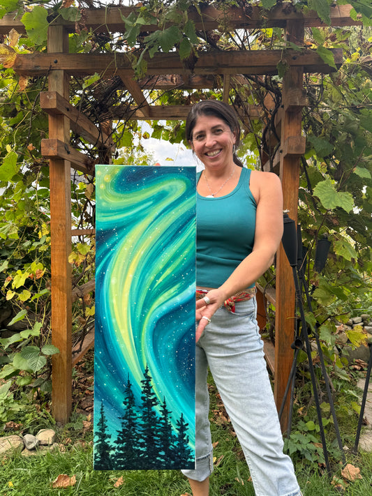 "Evergreen Glow" 10x30 Original