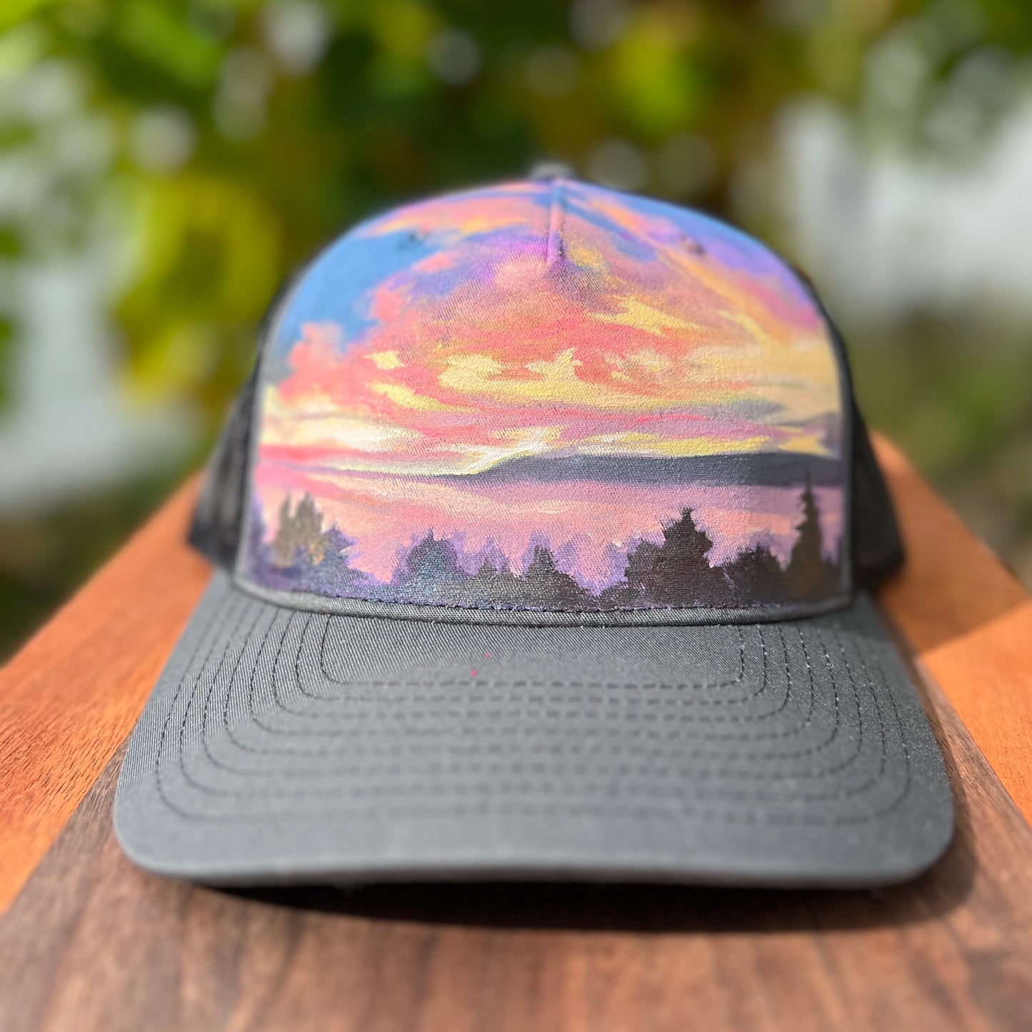 "Little Traverse Sunset" Hand Painted Hat