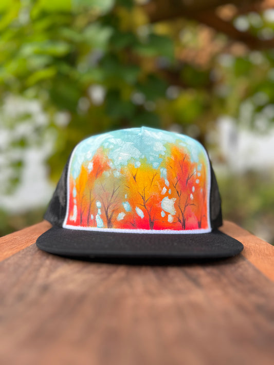 "Autumn Leaves" Hand Painted Hat
