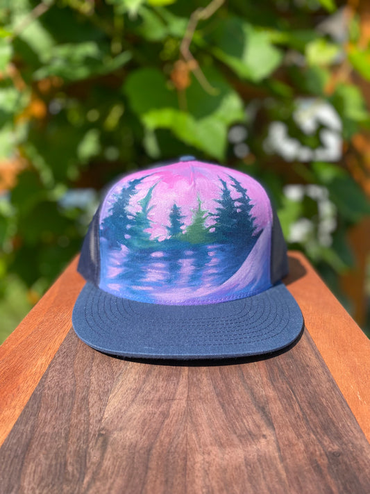 "Mountain Mist" Hand Painted Hat