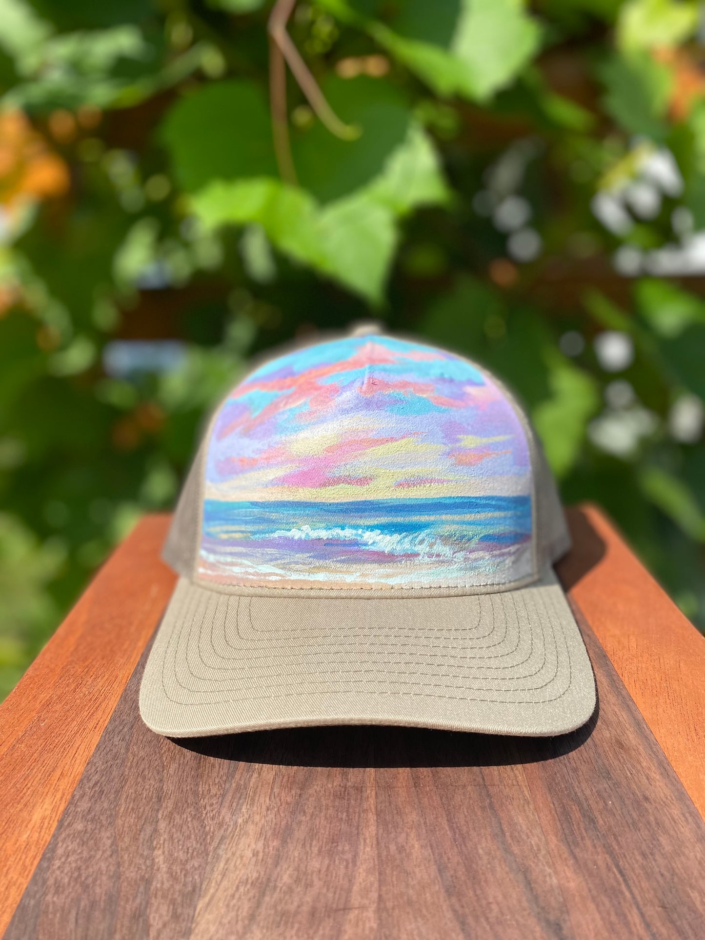 "Sunset Shore" Hand Painted Hat