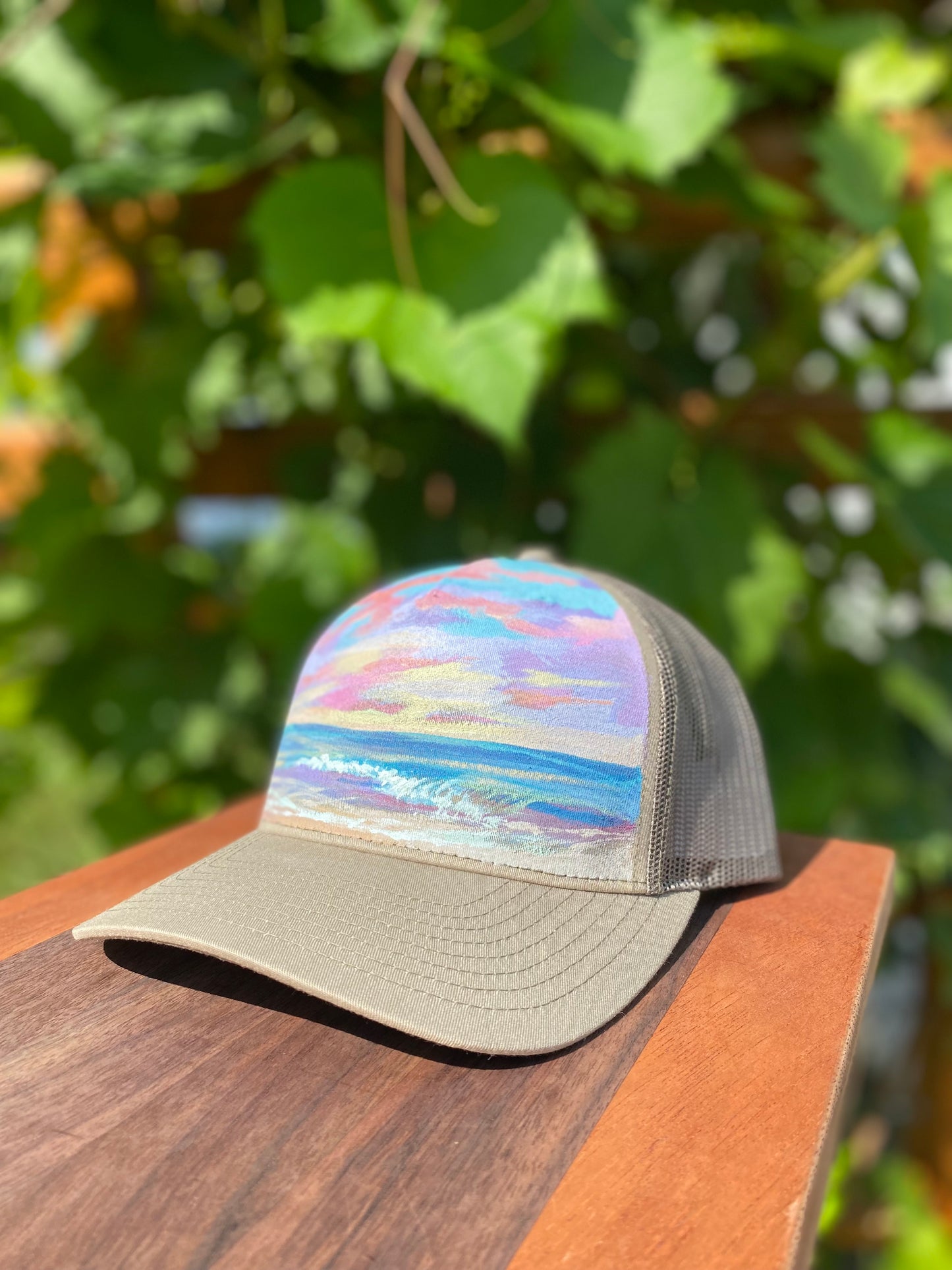 "Sunset Shore" Hand Painted Hat