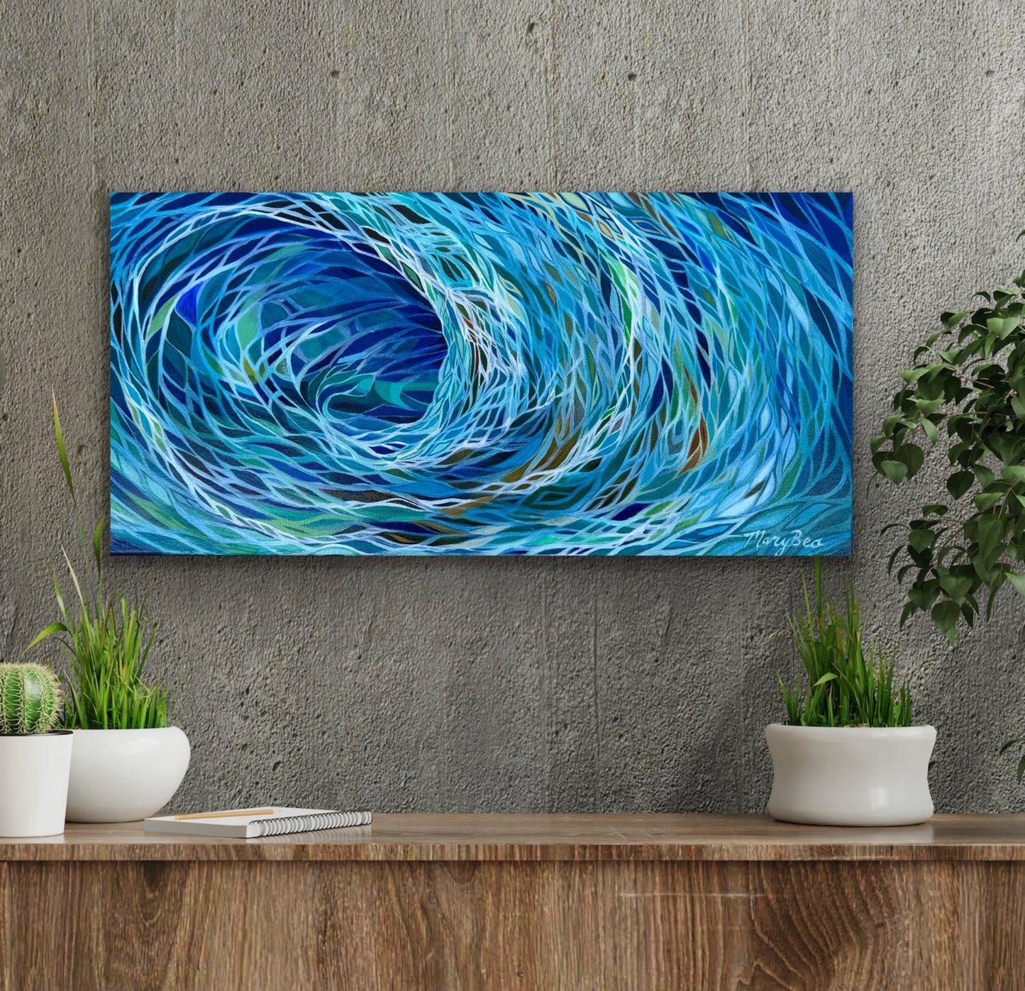 "Blue Glass Wave" 10x20 Original