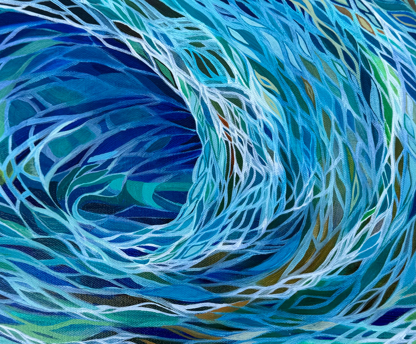 "Blue Glass Wave" 10x20 Original