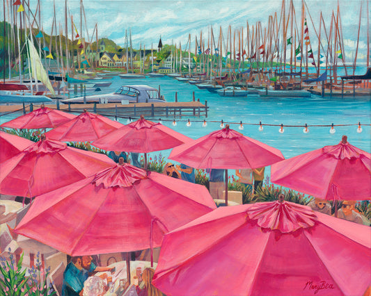 "Pink Pony Patio" Notecard