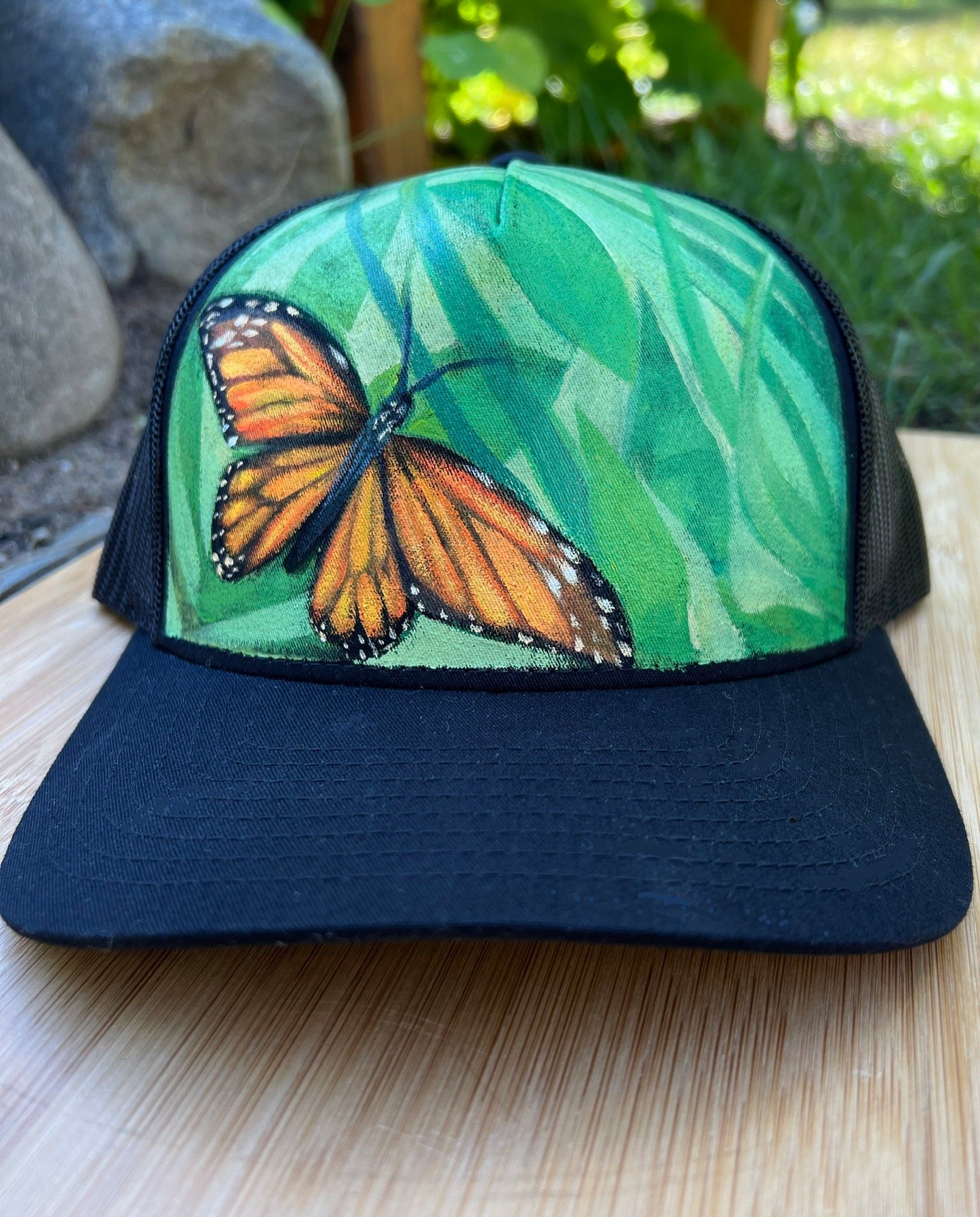 "Flutter By" Hand Painted Hat
