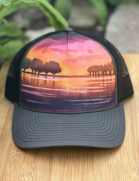 "Serene Sunset" Hand Painted Hat
