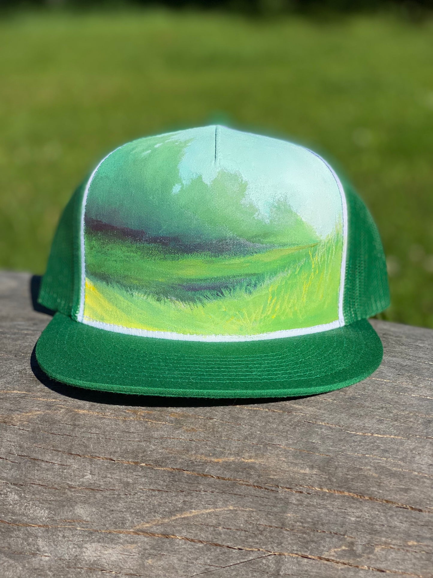 "Greenery" Hand Painted Hat