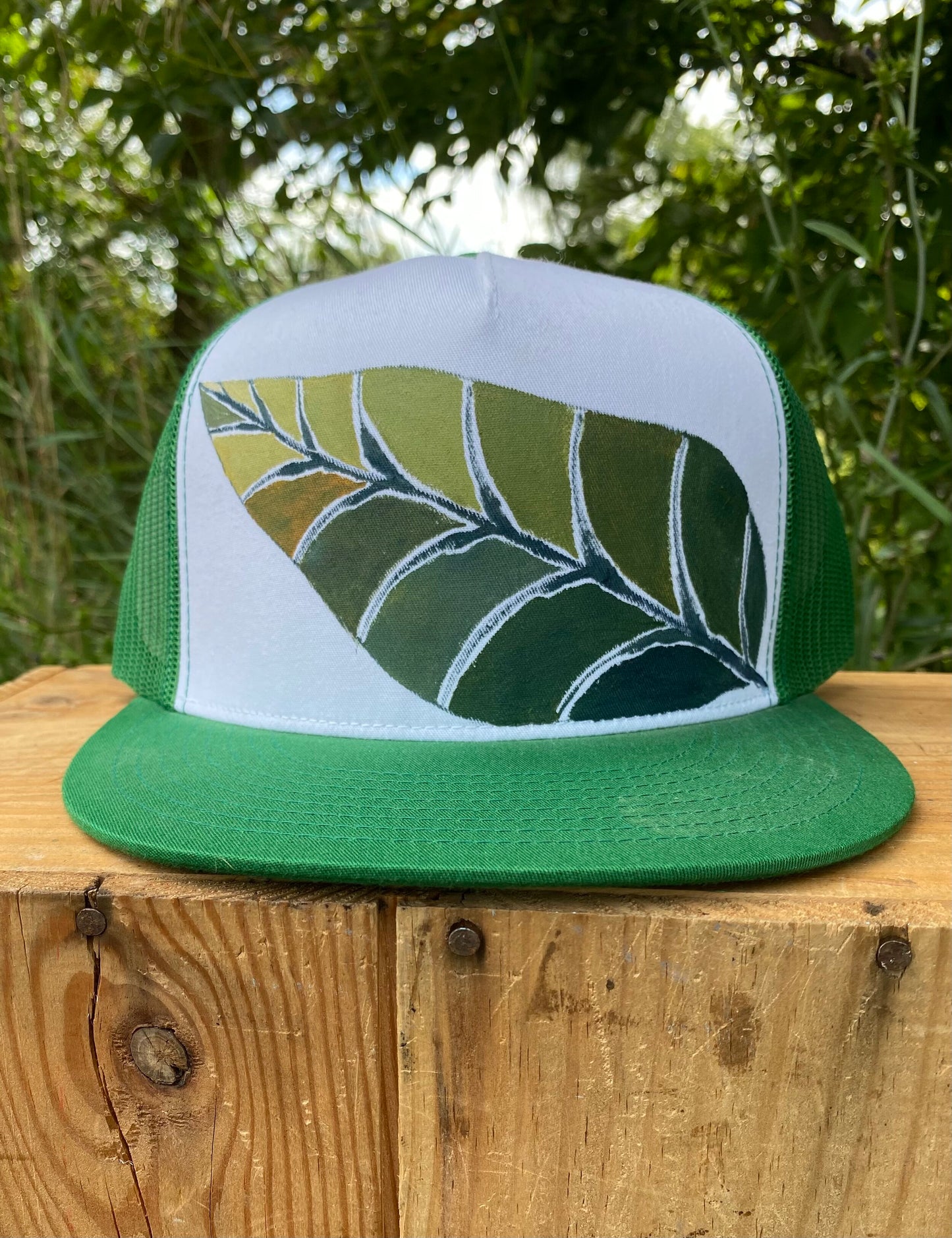 "Leaflet" Hand Painted Hat