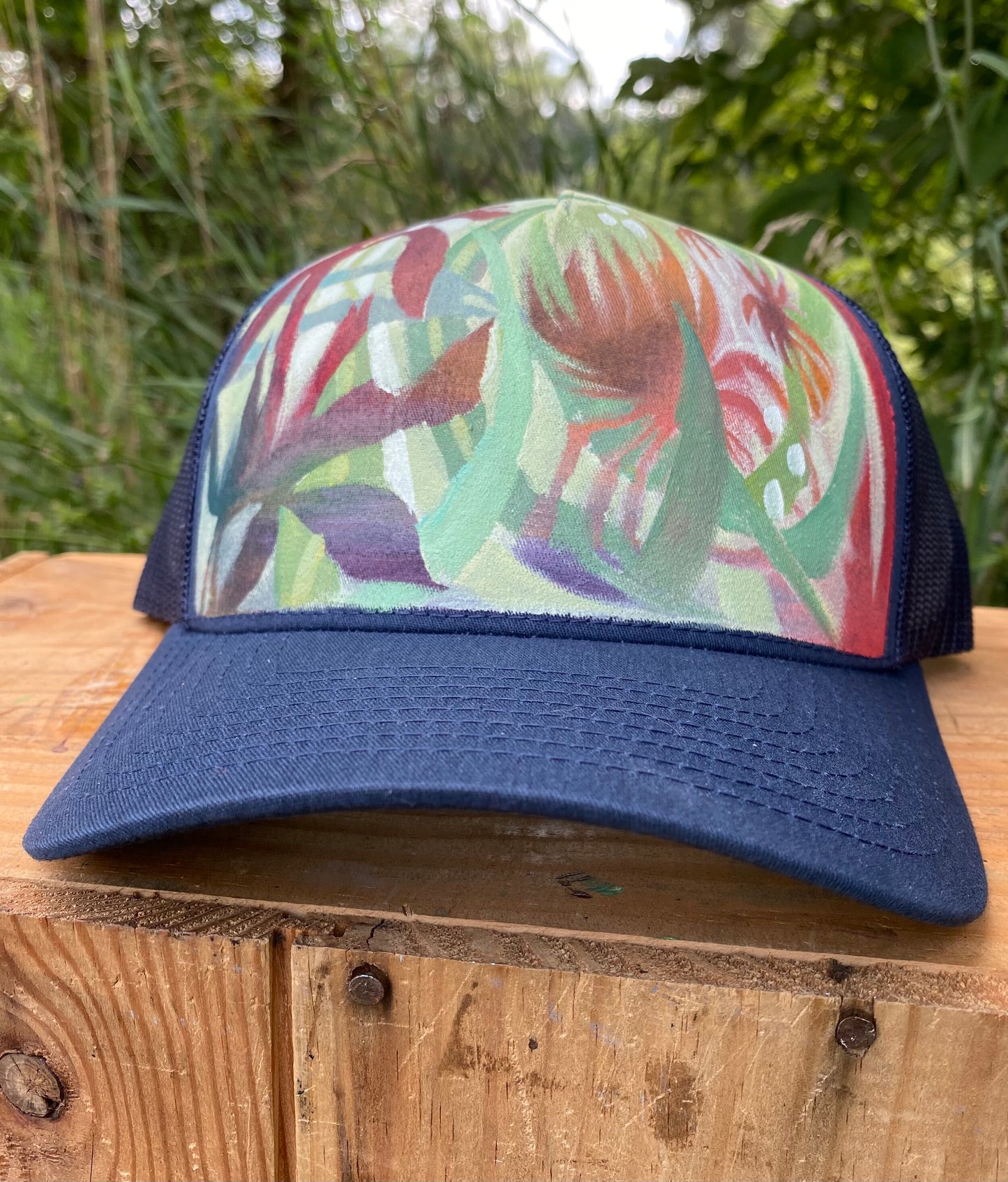 "A Day in the Garden" Hand Painted Hat