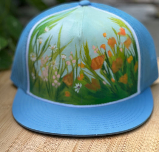 "Garden Bloom" Hand Painted Hat