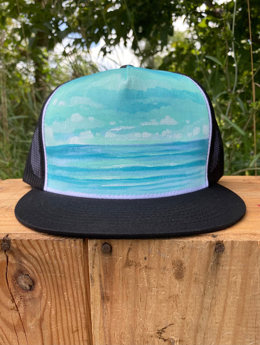 "Bay Breeze" Hand Painted Hat