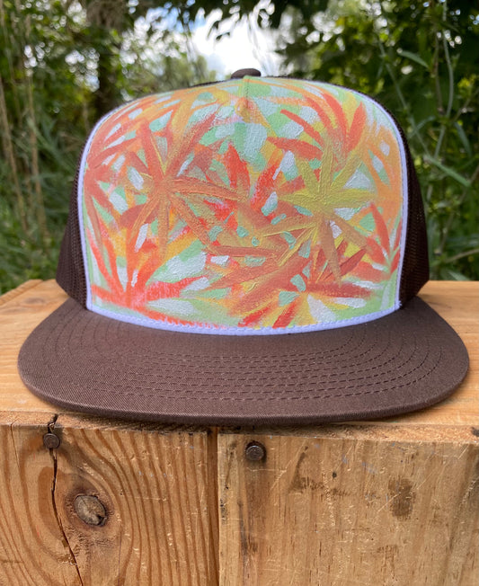 "Flower Power" Hand Painted Hat