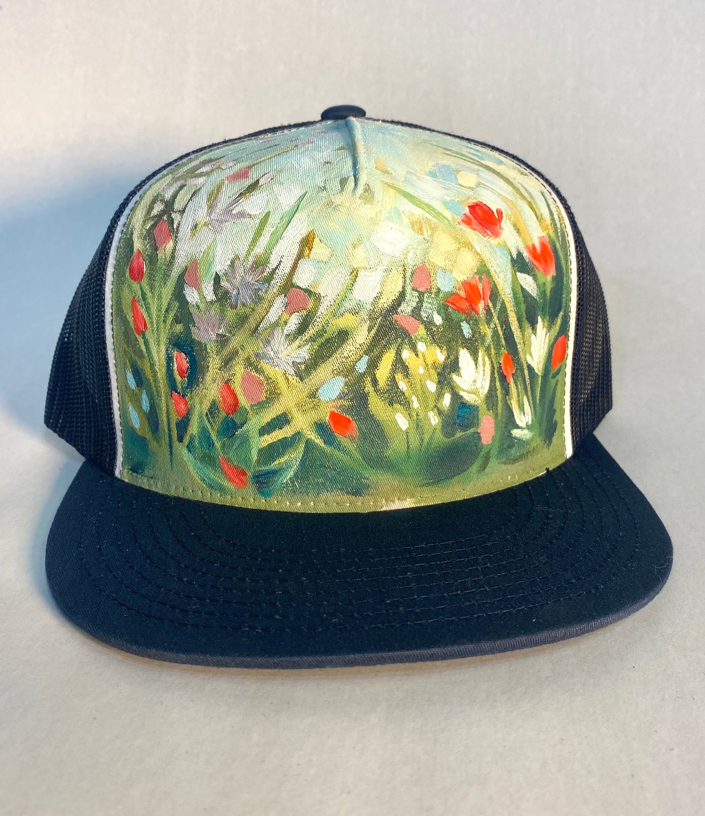 "Flower Garden" Hand Painted Hat