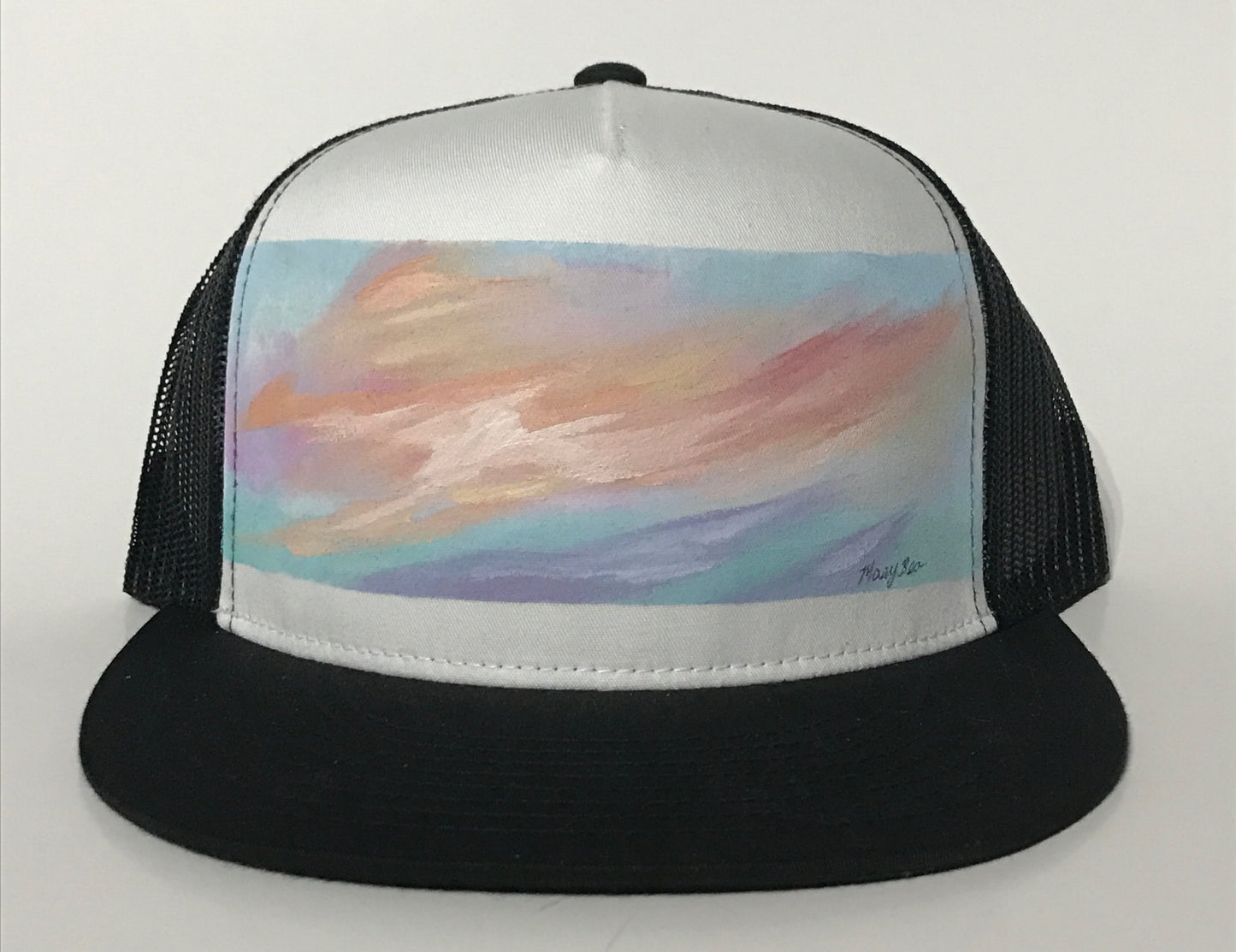 "Skyfire" Hand Painted on Black Trucker Snapback Hat