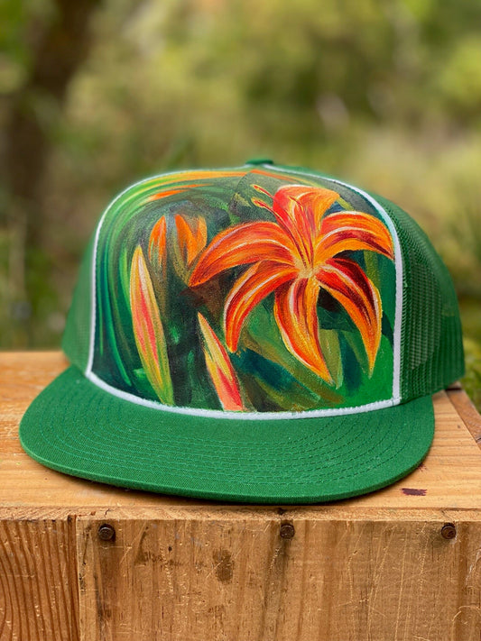 "Day Lily" Hand Painted Hat