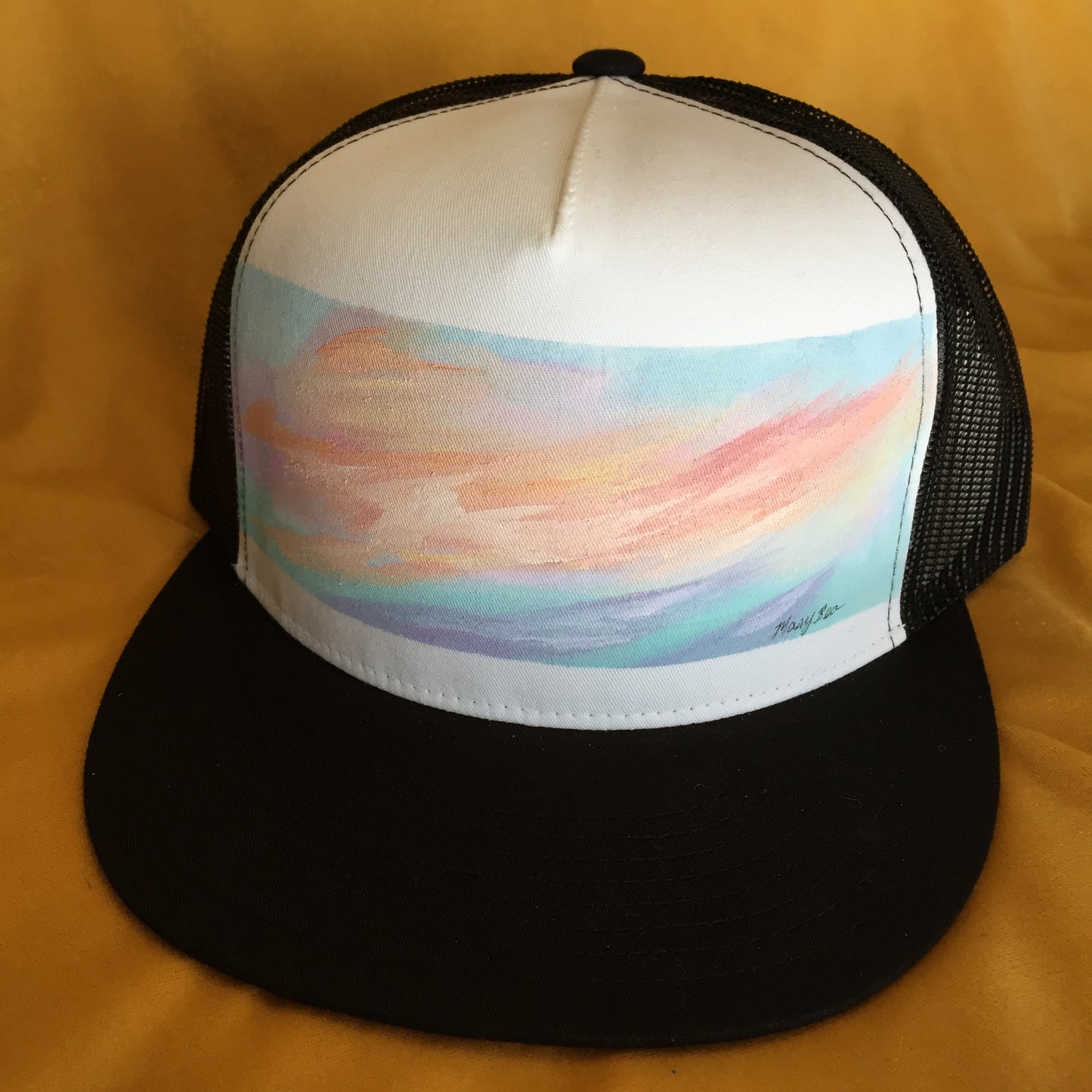 "Skyfire" Hand Painted on Black Trucker Snapback Hat