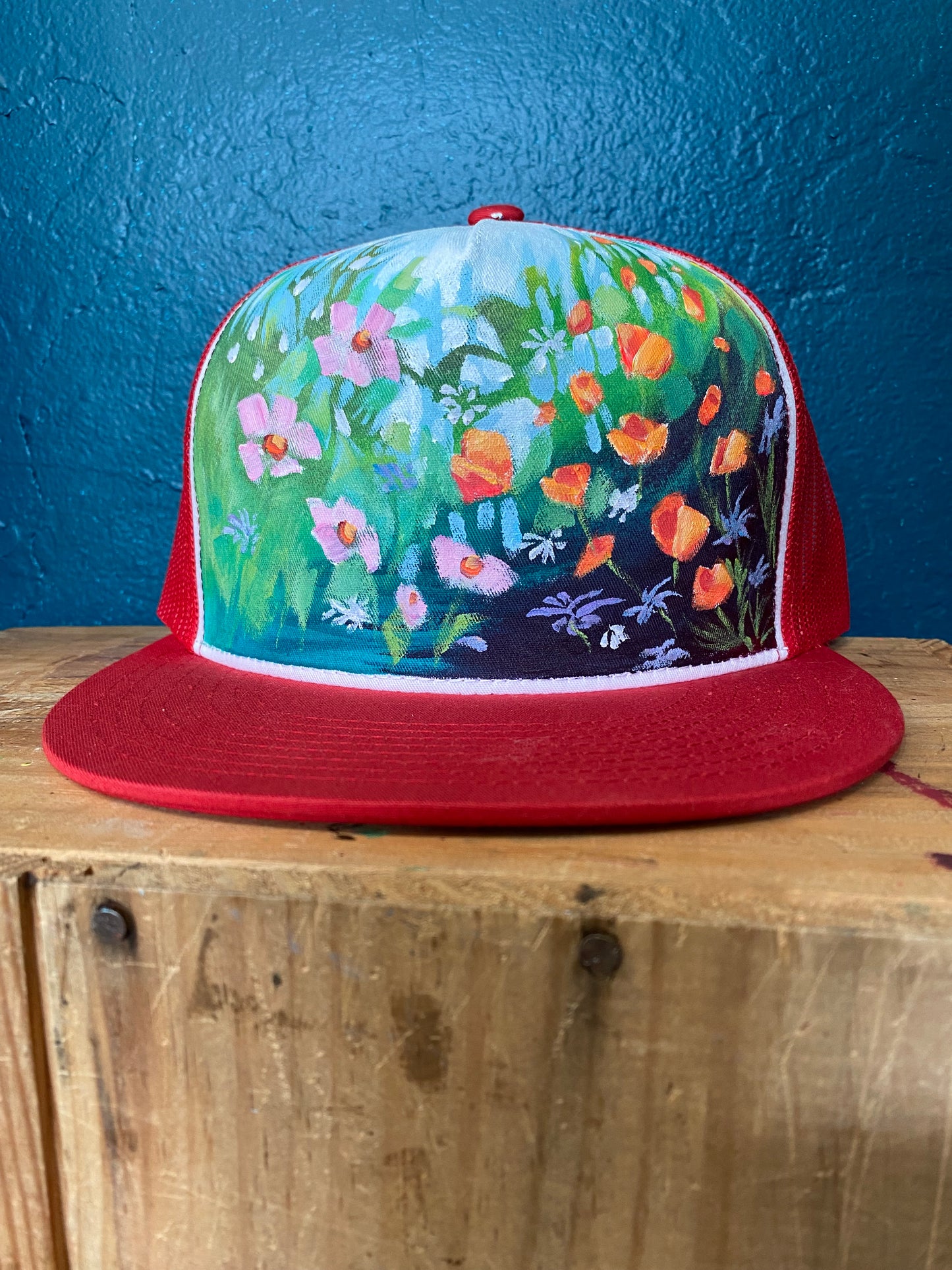 "Summer Garden" Hand Painted Hat