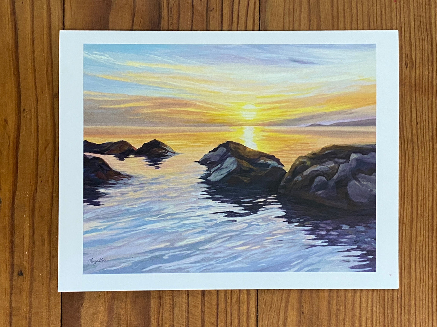 "Sunset on The Rocks" Notecard