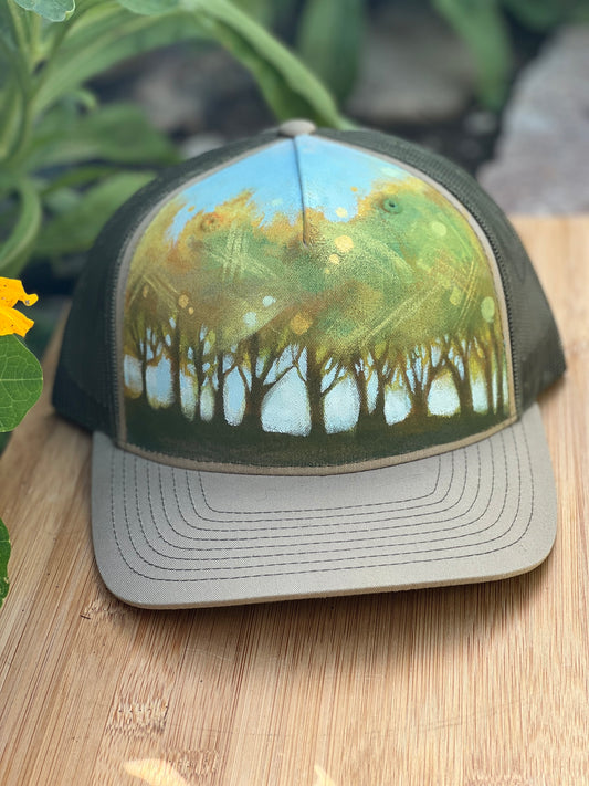 "Treeline" Hand Painted Hat