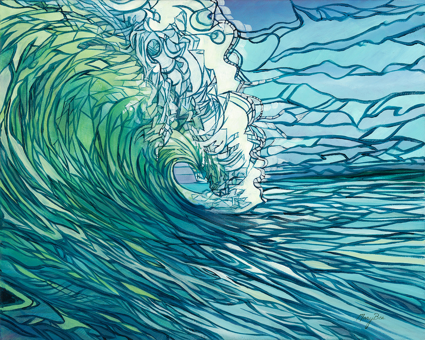 'Wave Curl' Giclée Canvas Reproduction